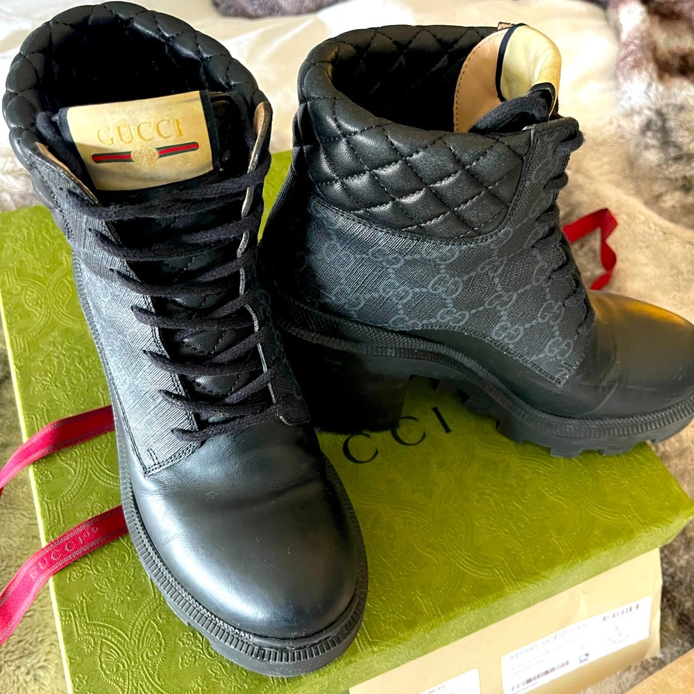 GUCCI AUTHENTIC BLACK BOOTIES - Apollo/TE.GG Supreme/NAP.SAMOA Black-Black - 37